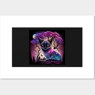 Spooky Siamese Cat Posters and Art